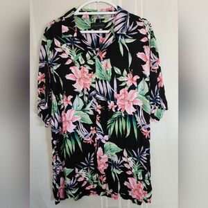 No Boundaries Black Floral Dress Shirt